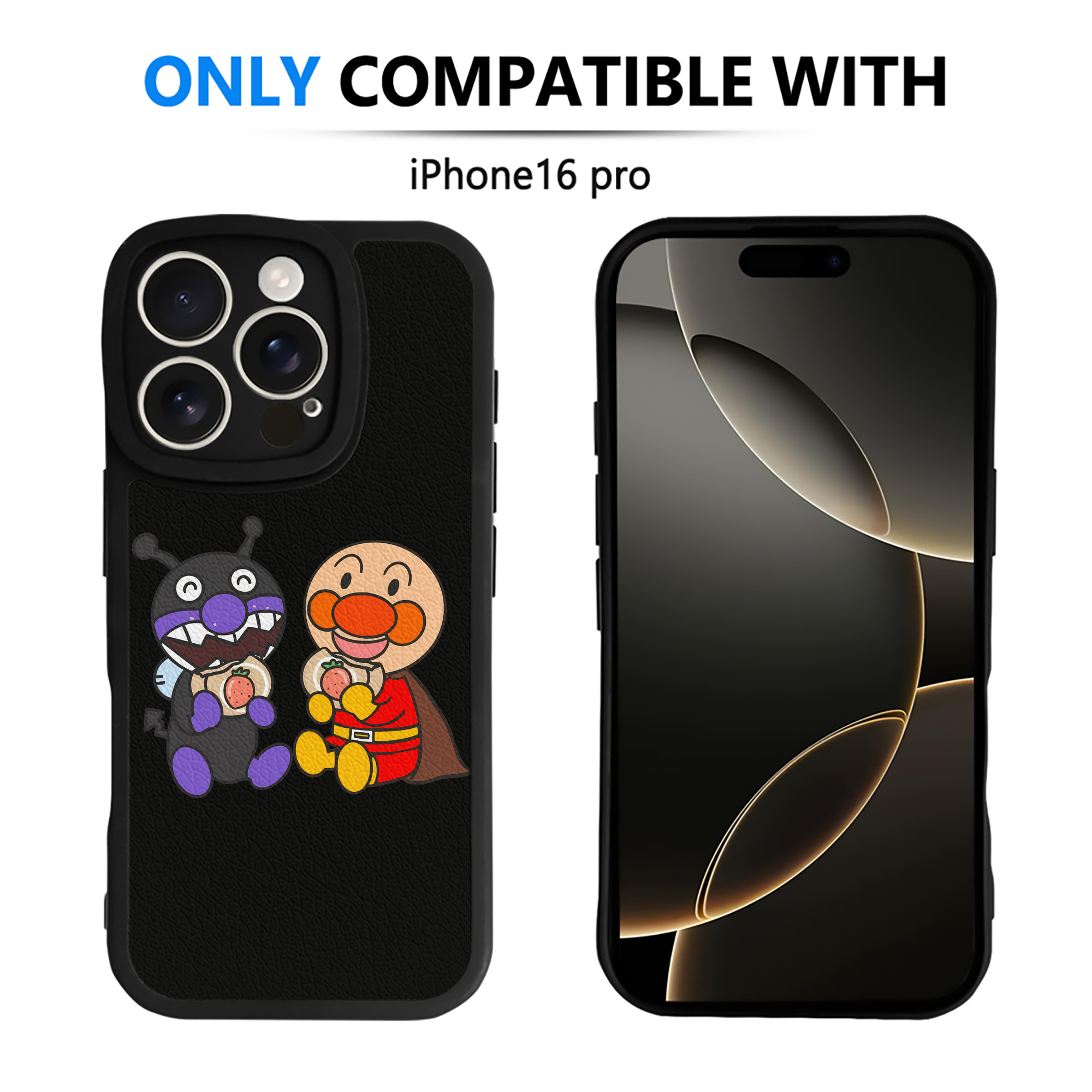 （画像用） アンパンマン Anpanman 【iPhone 16シリーズ対応】シリコンスマホケース（レザー調） 材質：シリコン